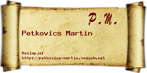 Petkovics Martin névjegykártya